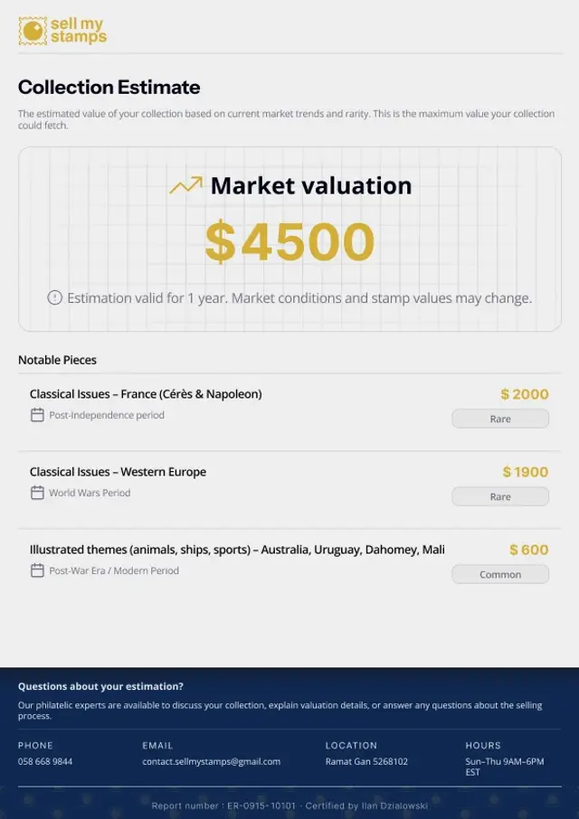 Collection de timbres